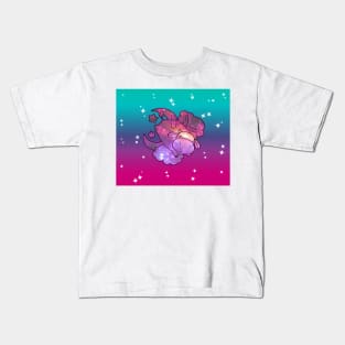 Sparkly Ombre Space Angel Cow Kids T-Shirt